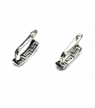 E000802 Genuine Sterling Silver Stylish Earrings Meanders Solid Hallmarked 925 Handmade